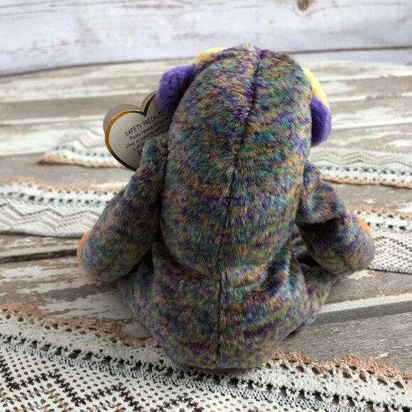 Ty Beanie Babies Bananas 2000 Plush Monkey Multicolor Orange Purple - Picture 6 of 7